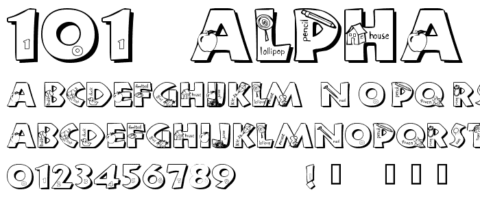 101! Alpha Pikture _Bet font