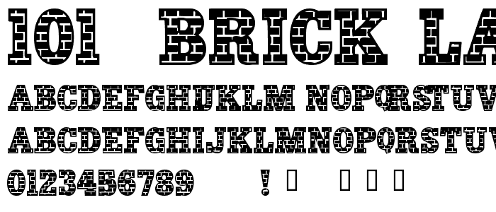 101! Brick Layer font