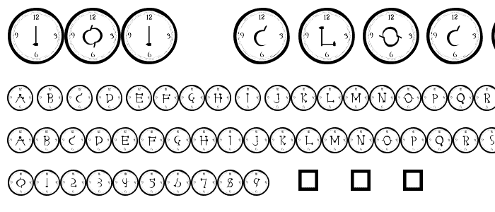 101! Clock Face font