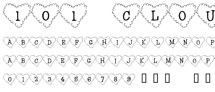 101! Cloudy HeartZ font