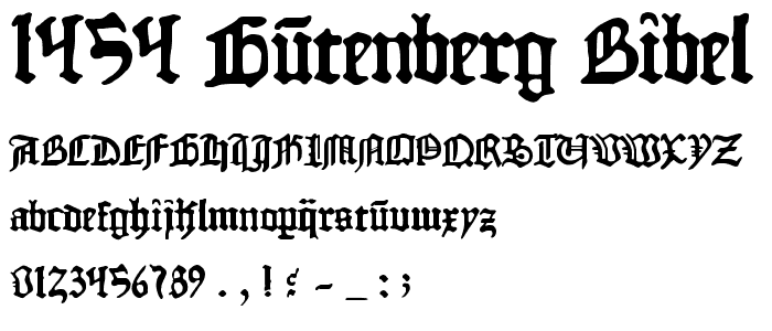 1454 Gutenberg Bibel font