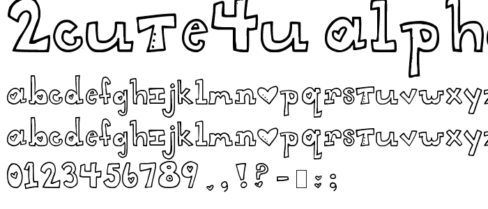 2Cute4U Alpha font