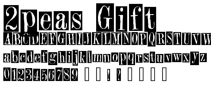 2Peas Gift font