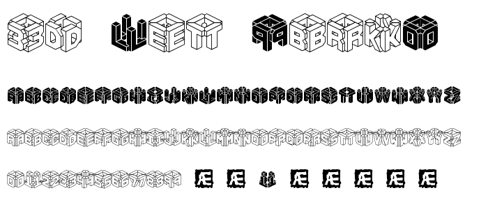 3D LET (BRK) font