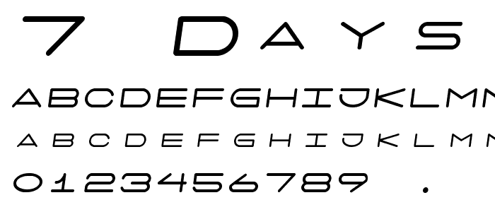 7 days oblique font