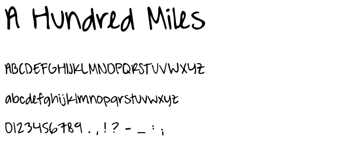 A Hundred Miles font