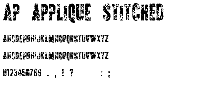 AP Applique Stitched font