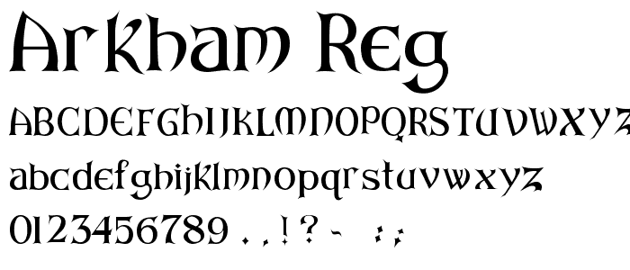 ARKHAM Reg font