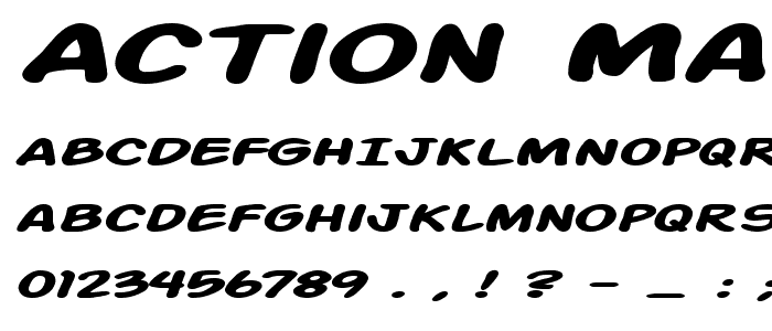 Action Man Extended Bold Italic font