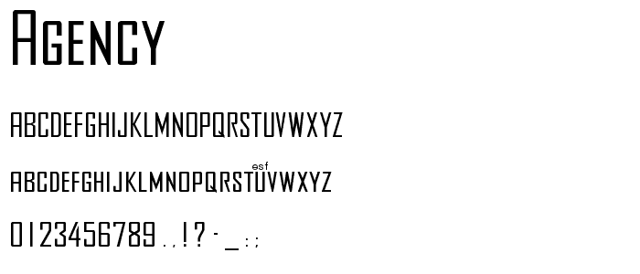 Agency font