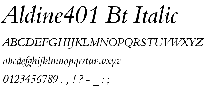 Aldine401 BT Italic font