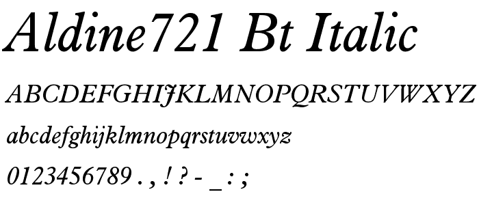 Aldine721 BT Italic font