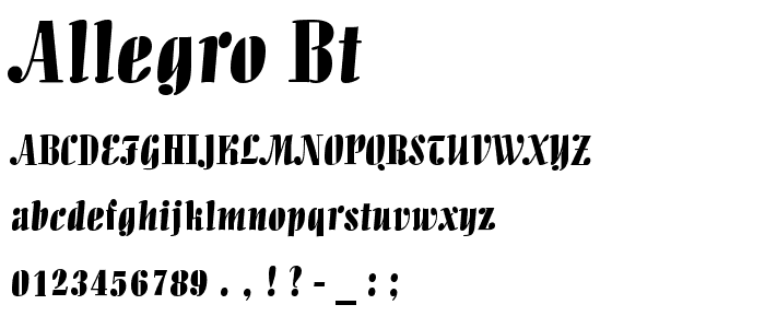 Allegro BT font