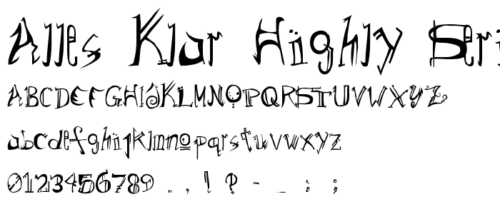 Alles Klar Highly Seriffed font