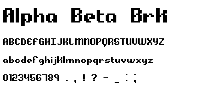 Alpha Beta BRK font