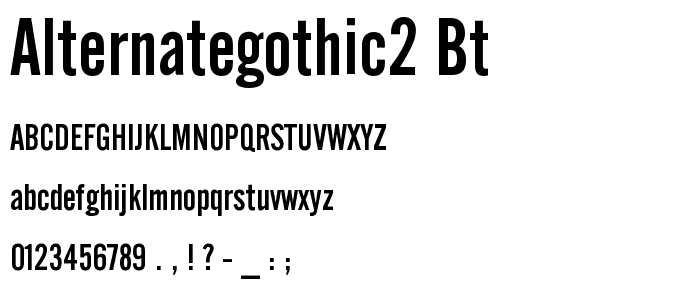 AlternateGothic2 BT font