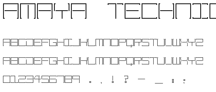 Amaya Technical Regular font