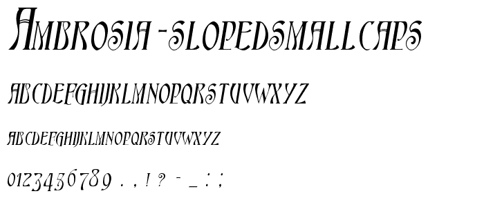 Ambrosia SlopedSmallCaps font