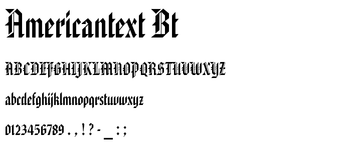 AmericanText BT font