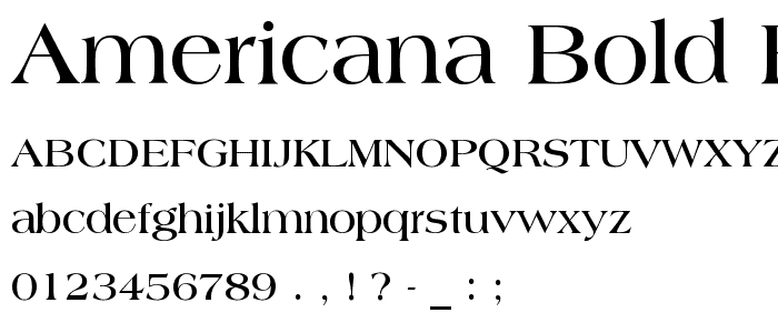 Americana Bold BT font