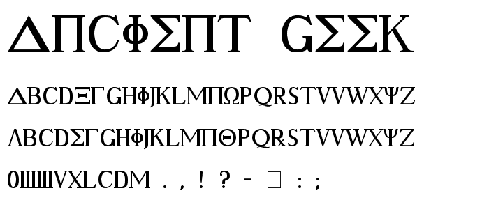 Ancient Geek font