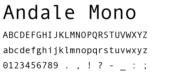 Andale Mono font