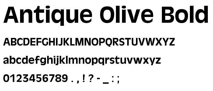 Antique-Olive-Bold font