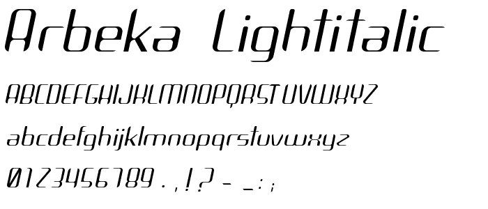 Arbeka  LightItalic police