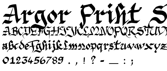 Argor Priht Scaqh font