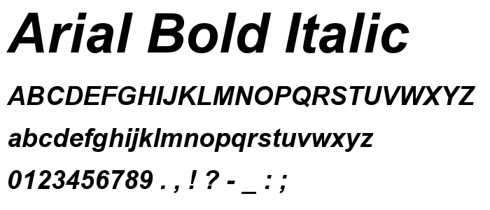 Arial Bold Italic font