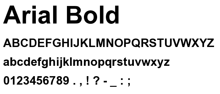 Arial Bold font