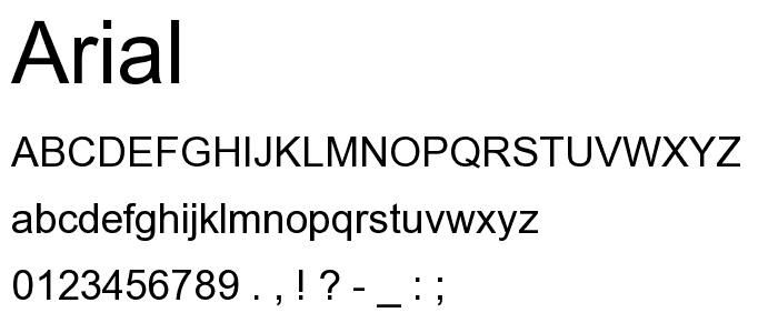 Arial font