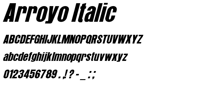 Arroyo Italic font