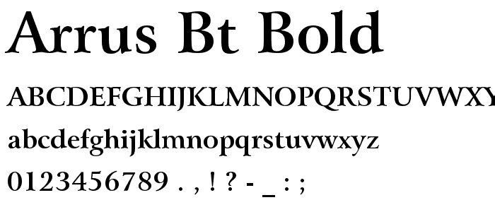 Arrus BT Bold font