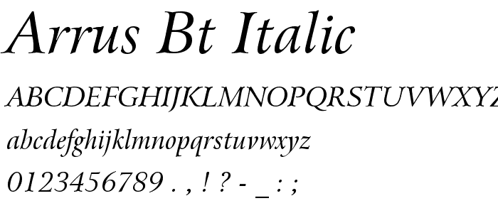 Arrus BT Italic font