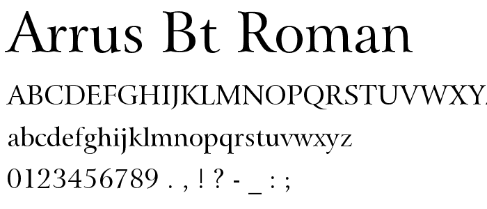 Arrus BT Roman font