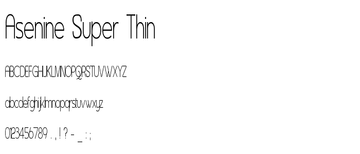 Asenine Super Thin font