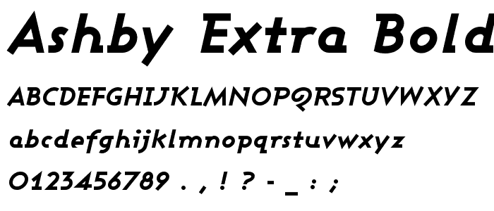 Ashby Extra Bold Italic font