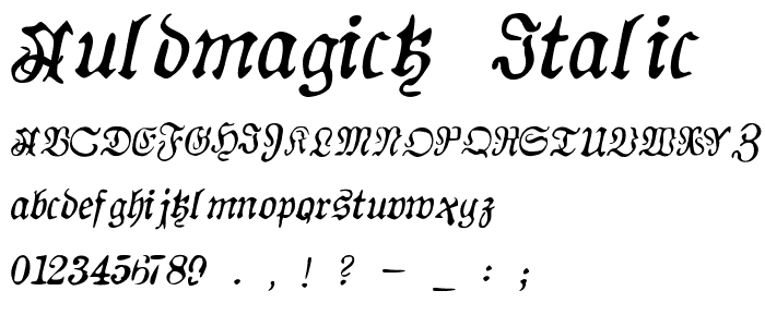 AuldMagick Italic font