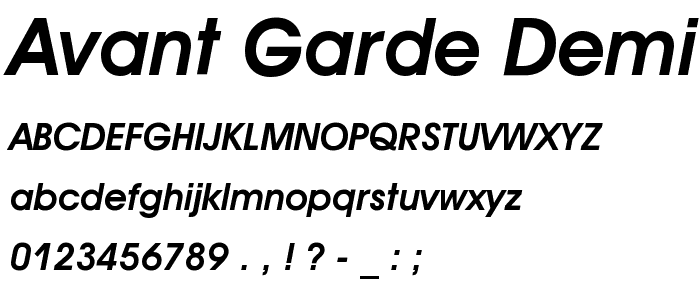 Avant Garde Demi Oblique BT font