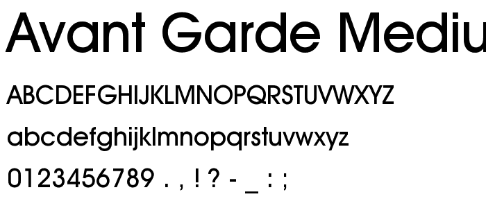 Avant Garde Medium BT font