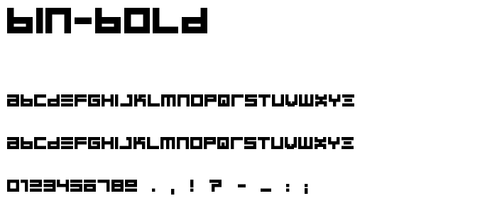 BIN Bold font