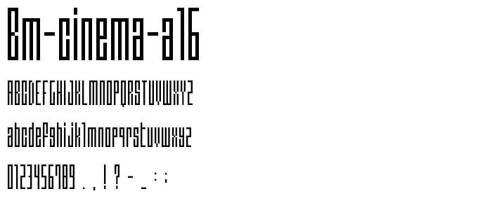 BM cinema A16 font