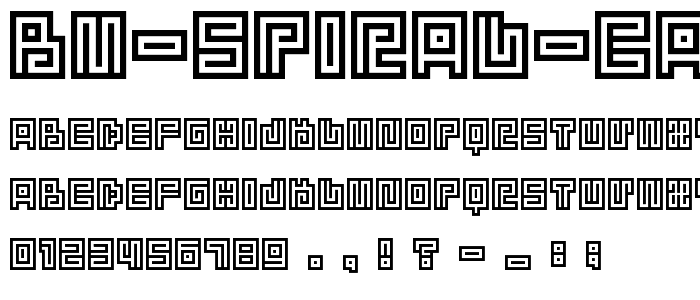 BM spiral Cap Cyr font