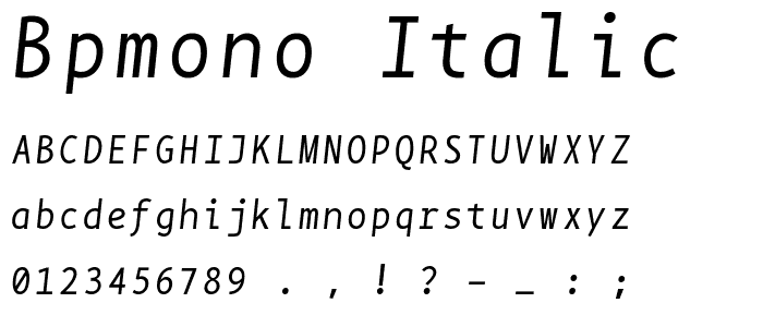 BPmono Italic police