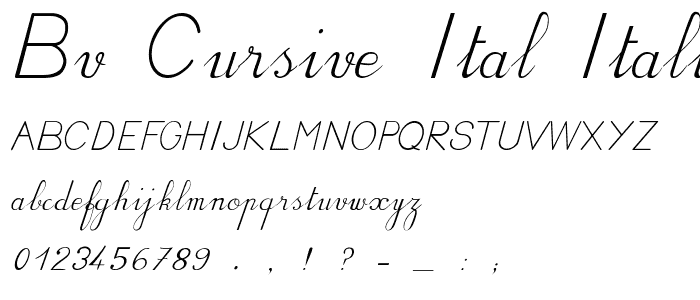 BV Cursive Ital Italic police