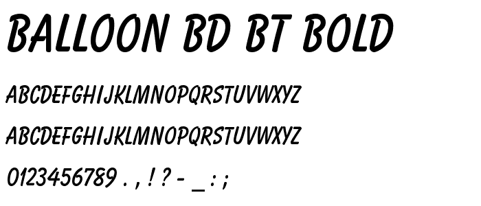 Balloon Bd BT Bold font