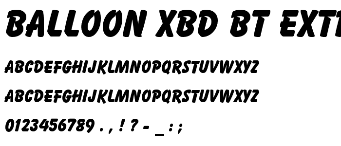 Balloon XBd BT Extra Bold font