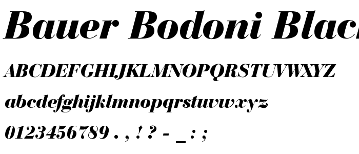 Bauer Bodoni Black Italic BT font