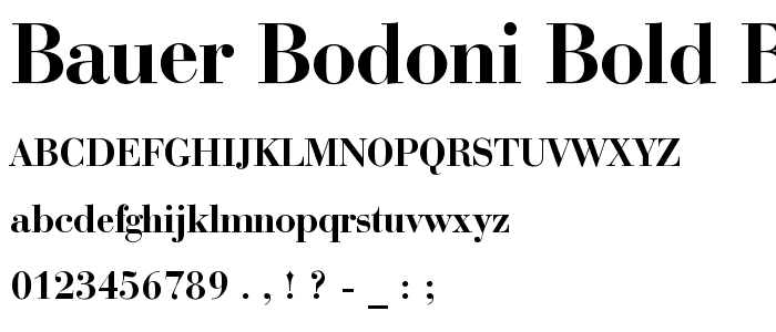 Bauer Bodoni Bold BT font